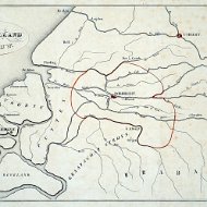 Dordrecht 1050 ca. met omlijnd Graafschap Holland door J. Smits Jzn.