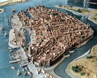 Dordrecht 1544 Maquette (kleur) vervaardigd in 1944 - ingekleurd