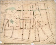 Dordrecht Binnenstad 1865 plan riolering rond de Nieuwkerk