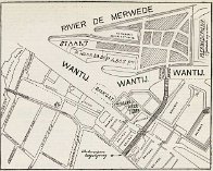 Dordrecht de Staart 1907 plan toegangsweg naar De Staart