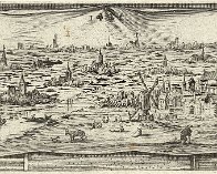 Dordrecht 1421 (3) door Willem Hondius in 1628, naar Adriaen Pieterszoon van de Venne