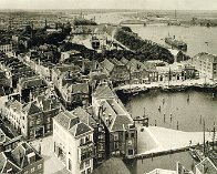 Dordrecht 1915 vanaf de Grote Kerk naar de Kalkhaven