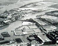 Dordrecht 1922 richting Watertoren en Prins Hendrikbrug